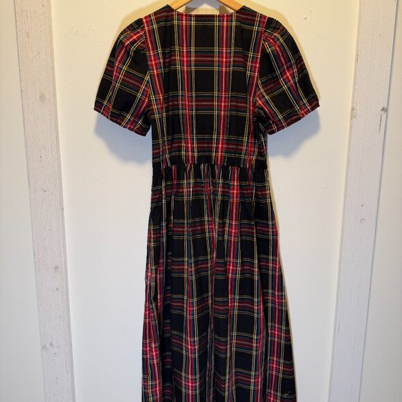 J Crew Plaid Dress with Rhinestone Buttons Size 8 - Picture 5 of 6